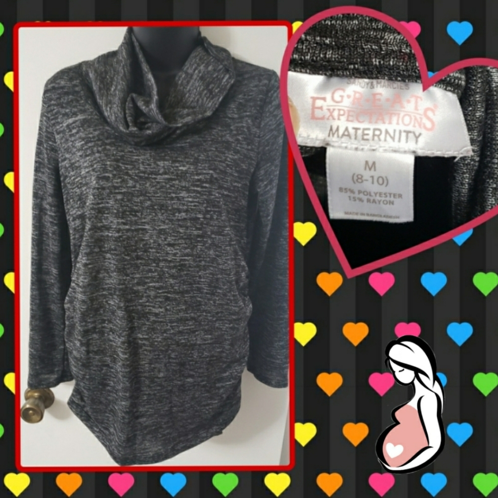 Cowl neck maternity sweater